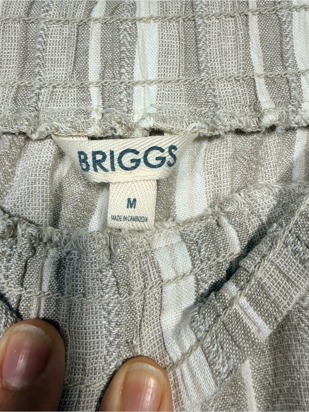 Briggs New York Neutral Striped Elastic-Waist Pants - Picture 3 of 5